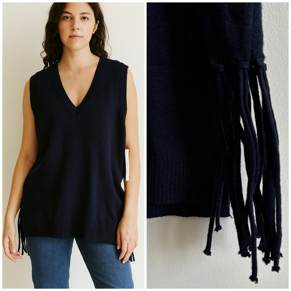 Cyrus Sweater Vest with Fringes